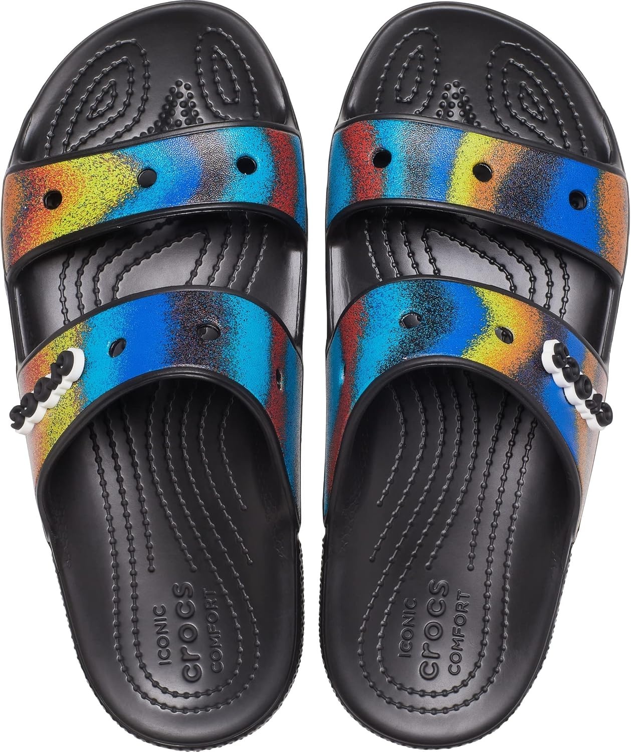 image:imageCrocs Mens Classic Slide SandalsBlackSpray Dye