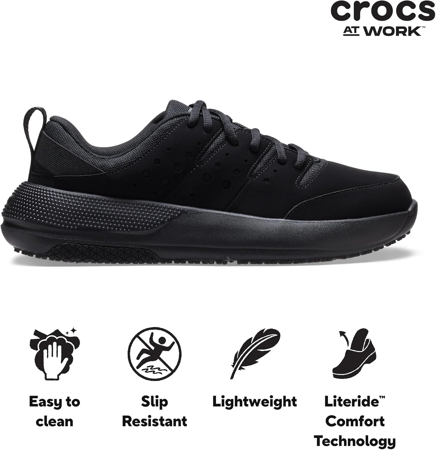 image:imageCrocs Mens On The Clock Work SneakersBlackBlackBlack