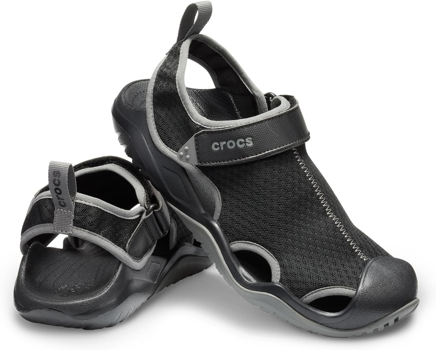 image:imageCrocs Mens Swiftwater Mesh Deck SandalsBlack