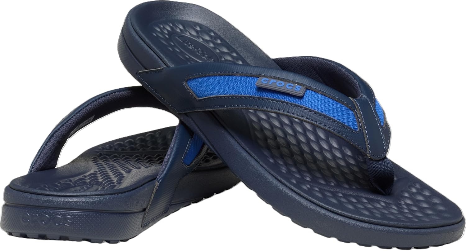 image:imageCrocs Mens Yukon Sport LR Lightweight Flip Flop SandalsBlue BoltNavy