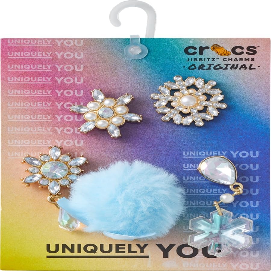 image:imageCrocs Mens and Womens Jibbitz Ornament Pack Shoe Charms Jibbitz for CrocsElevated Snowflake and Puff