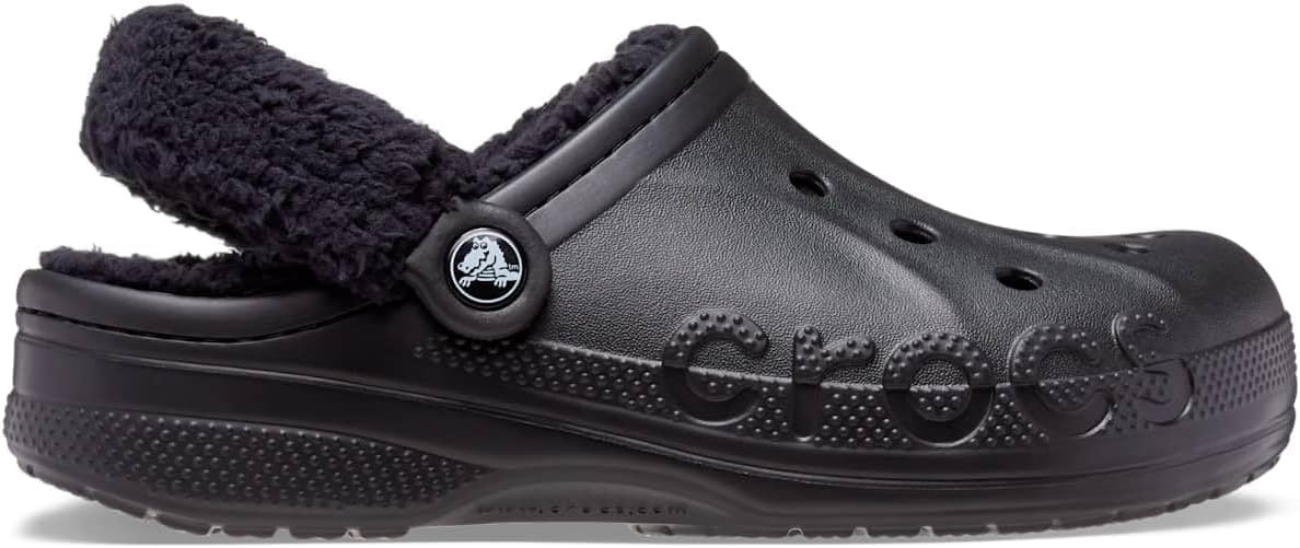image:imageCrocs Unisex Adult Baya Lined Fuzz Strap ClogsBlackBlack