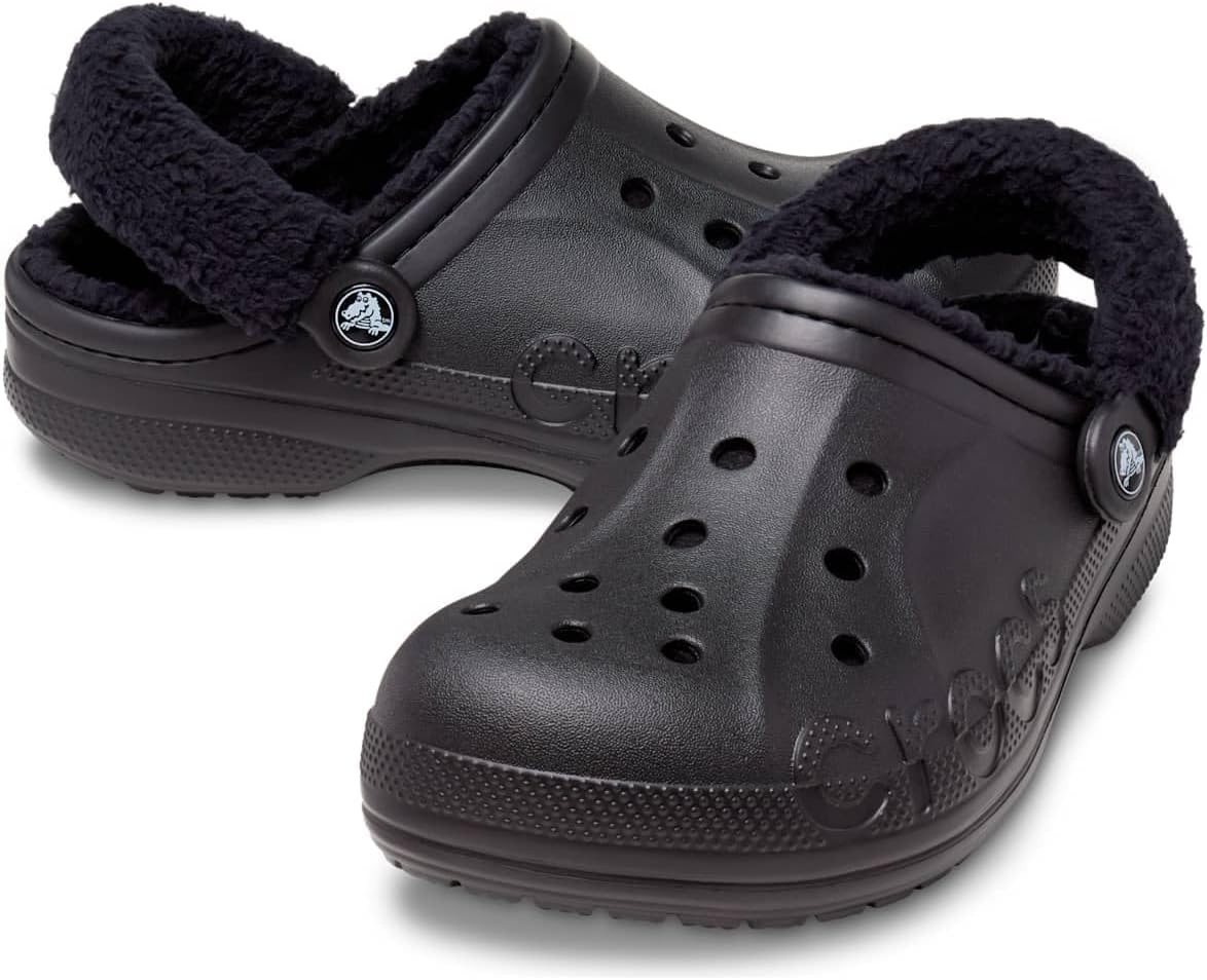 image:imageCrocs Unisex Adult Baya Lined Fuzz Strap ClogsBlackBlack
