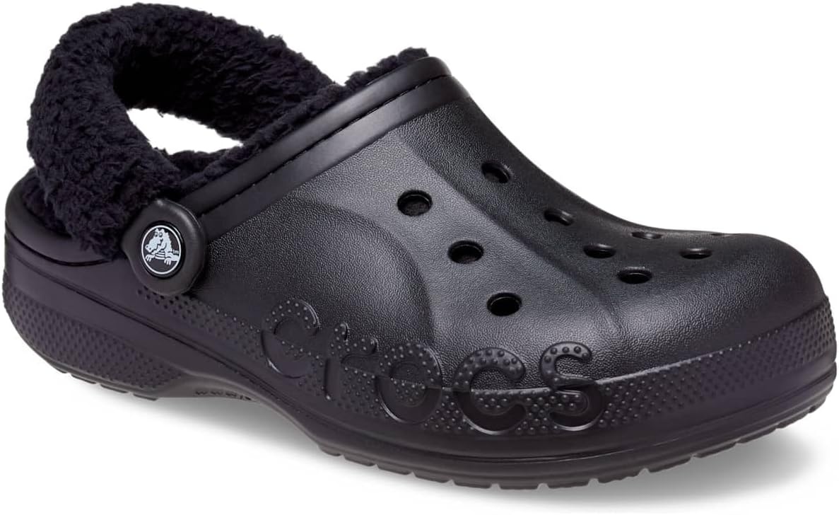 image:imageCrocs Unisex Adult Baya Lined Fuzz Strap ClogsBlackBlack