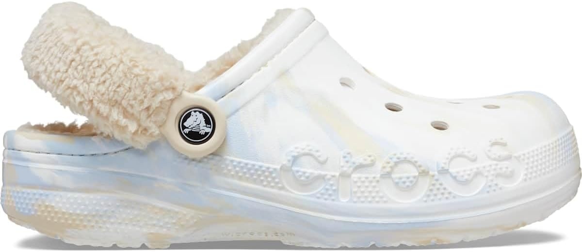 image:imageCrocs Unisex Adult Baya Lined Fuzz Strap ClogsWhiteMulticolor