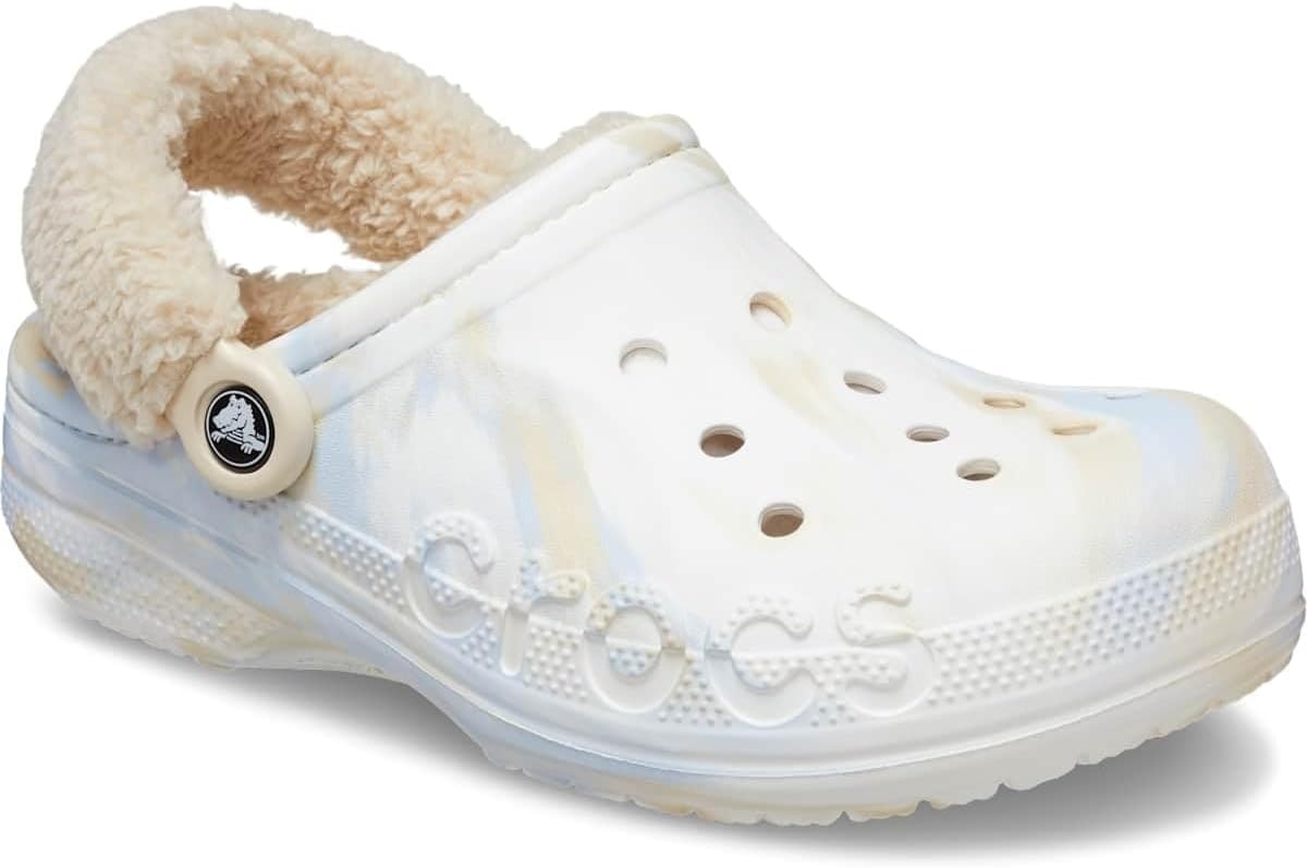image:imageCrocs Unisex Adult Baya Lined Fuzz Strap ClogsWhiteMulticolor