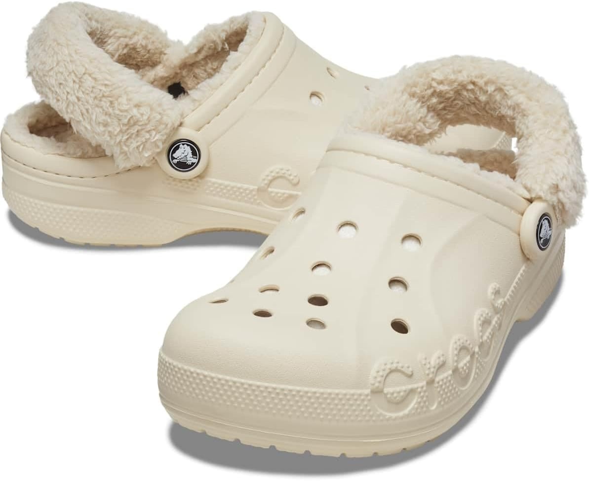 image:imageCrocs Unisex Adult Baya Lined Fuzz Strap ClogsWinter White