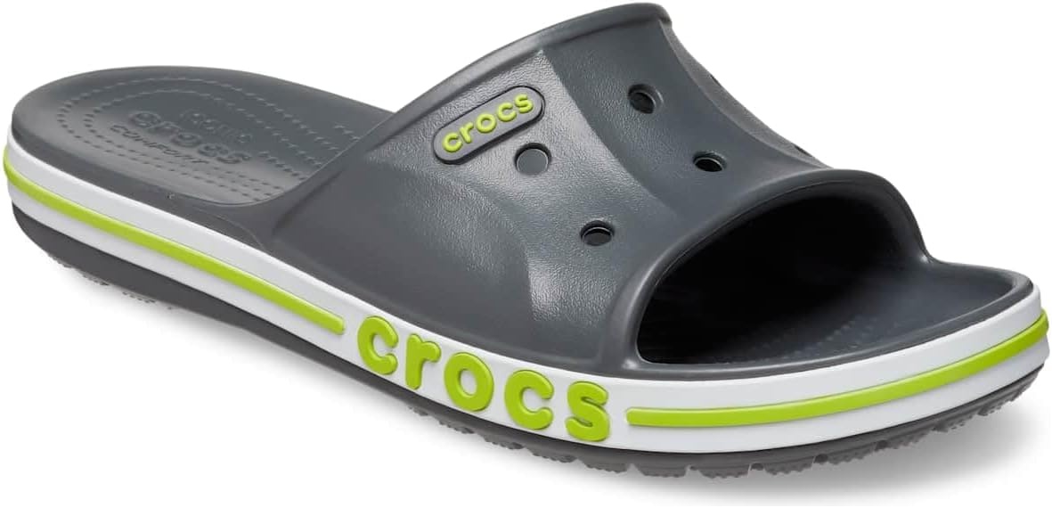image:imageCrocs Unisex Adult Bayaband Slide SandalsSlate GreyLime Punch