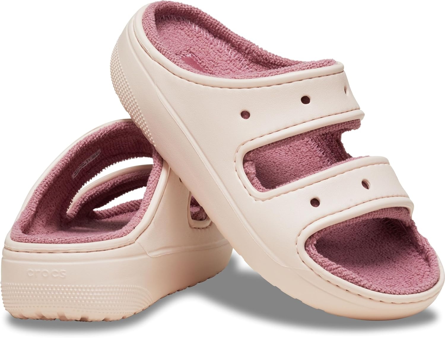 image:imageCrocs Unisex Adult Classic Cozzzy Towel Sandals Fuzzy Slippers and SlidesQuartz