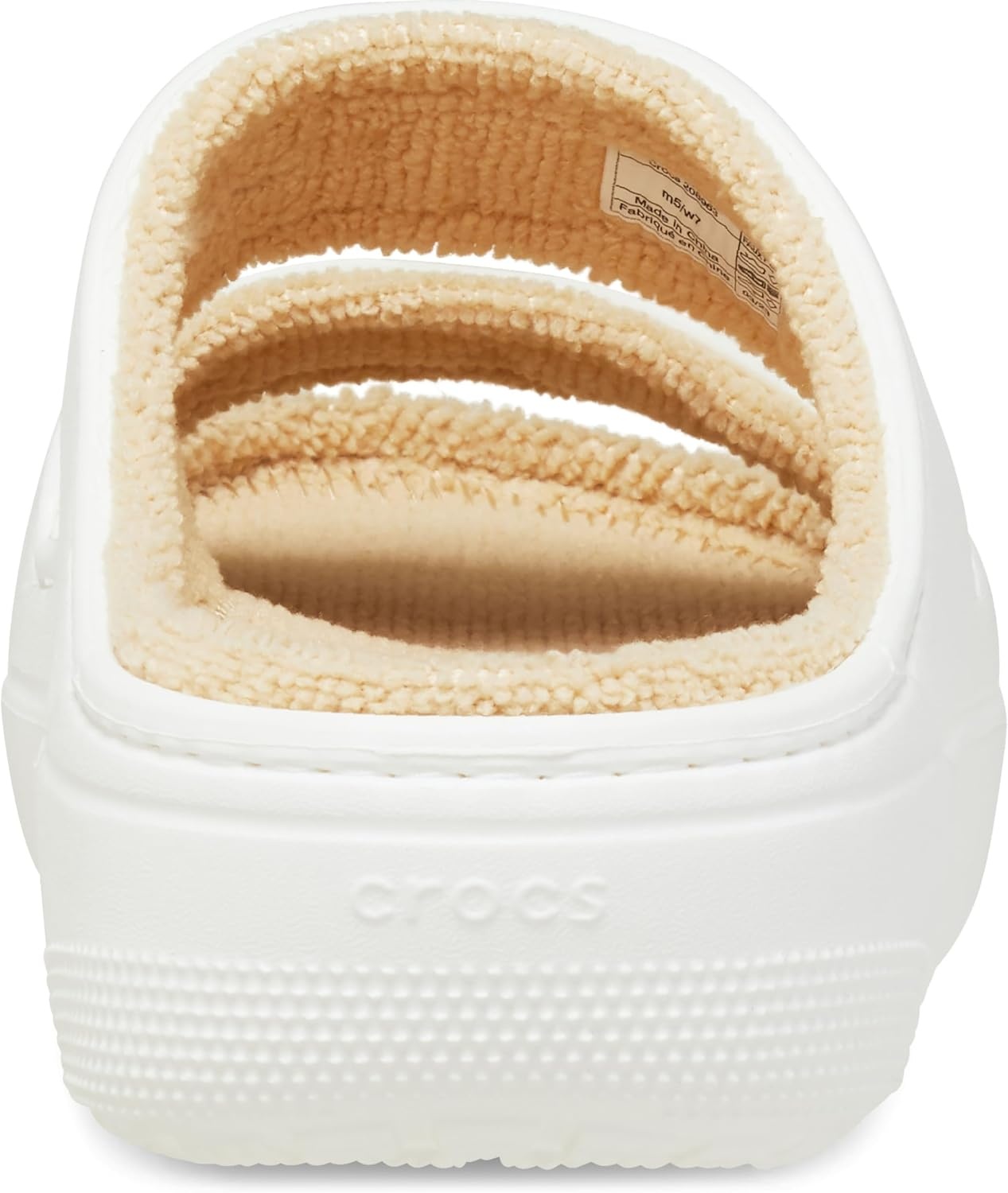 image:imageCrocs Unisex Adult Classic Cozzzy Towel Sandals Fuzzy Slippers and SlidesWhite