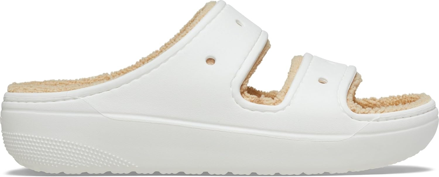 image:imageCrocs Unisex Adult Classic Cozzzy Towel Sandals Fuzzy Slippers and SlidesWhite