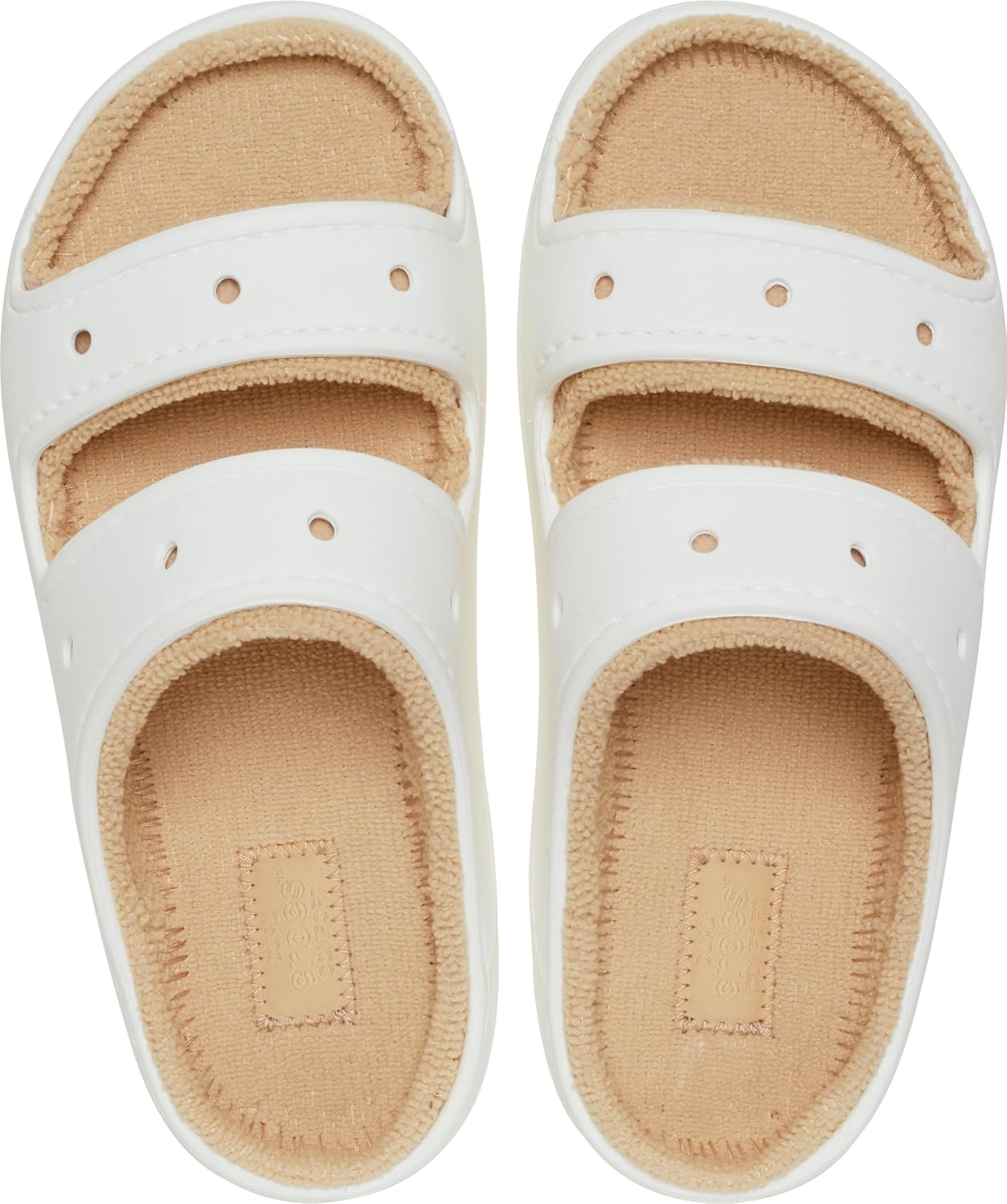image:imageCrocs Unisex Adult Classic Cozzzy Towel Sandals Fuzzy Slippers and SlidesWhite