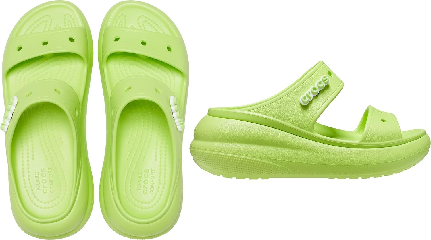 image:imageCrocs Unisex Adult Classic Crush SandalsLimeade