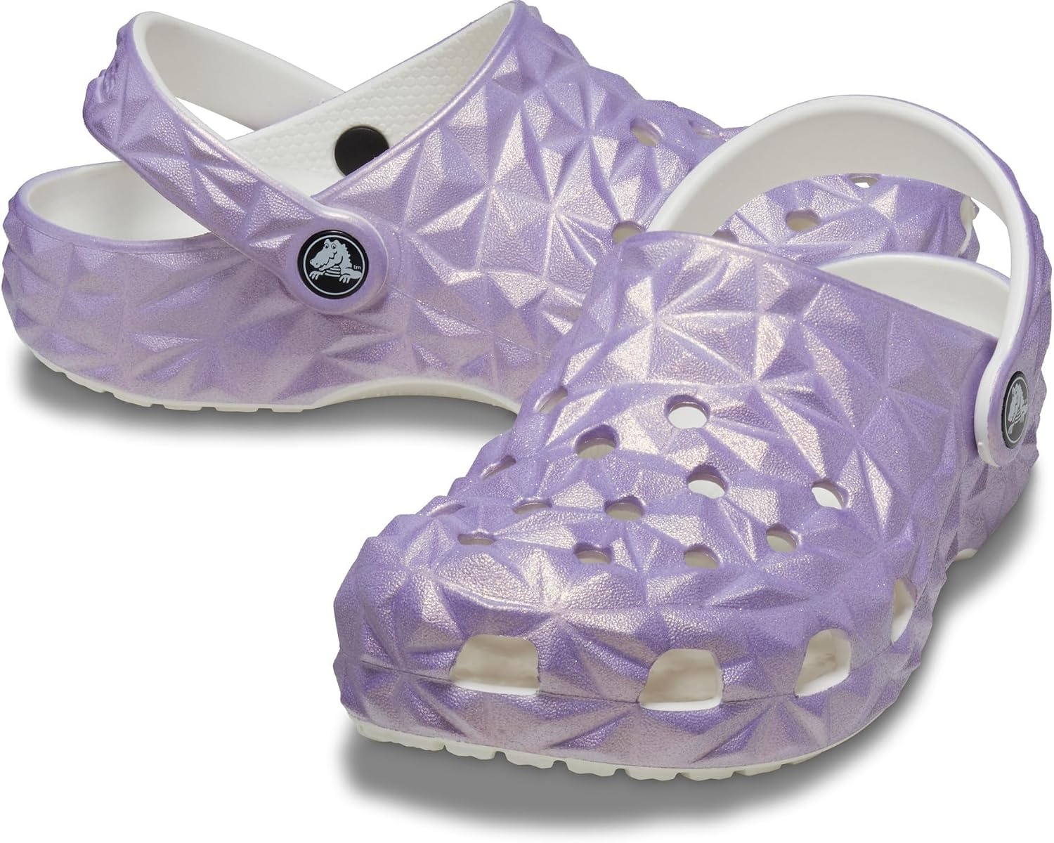 image:imageCrocs Unisex Adult Classic Geometric ClogWhiteIridescent