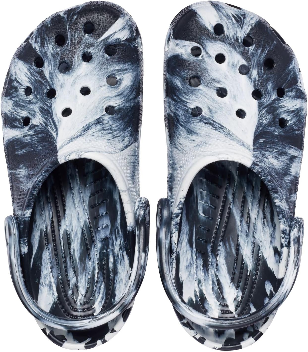 image:imageCrocs Unisex Adult Classic Marbled Tiedye ClogsWhiteBlack