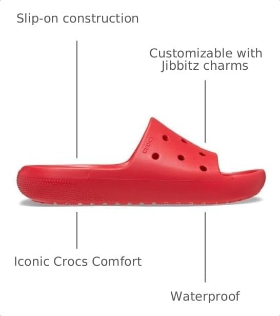 image:imageCrocs Unisex Adult Classic V2 SlidesVarsity Red