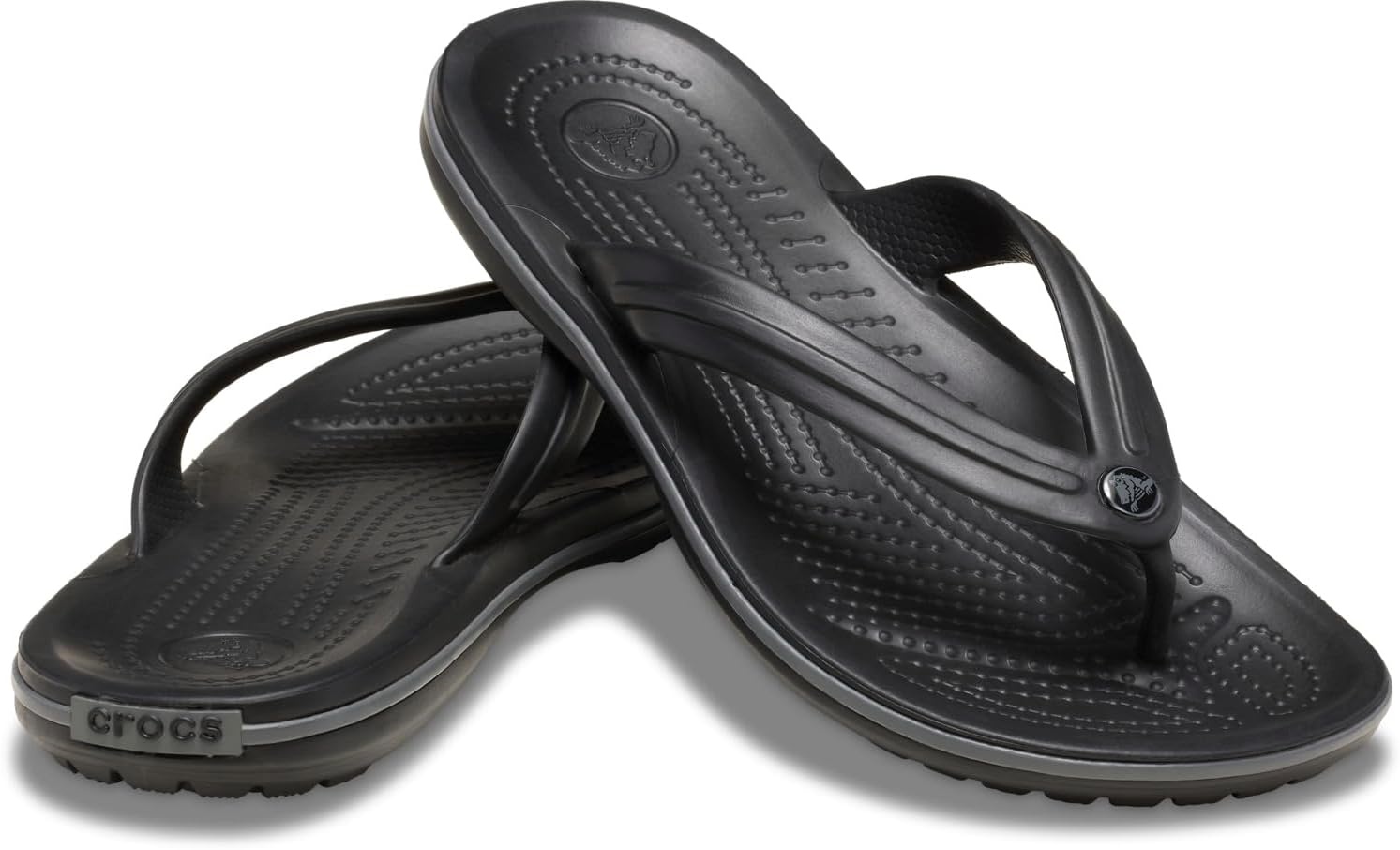 image:imageCrocs Unisex Adult Crocband Flip Flop SandalBlack Slate Grey