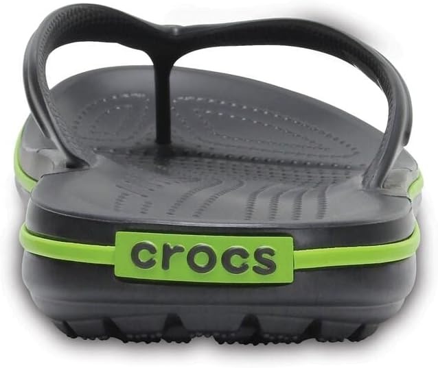 image:imageCrocs Unisex Adult Crocband Flip Flop SandalGraphiteVolt Green