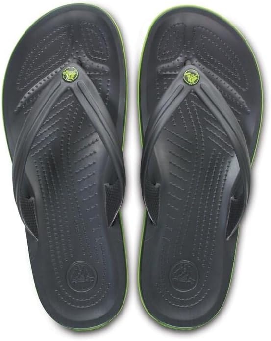 image:imageCrocs Unisex Adult Crocband Flip Flop SandalGraphiteVolt Green