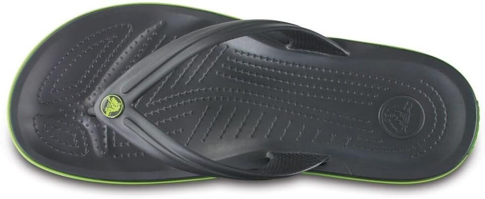 image:imageCrocs Unisex Adult Crocband Flip Flop SandalGraphiteVolt Green