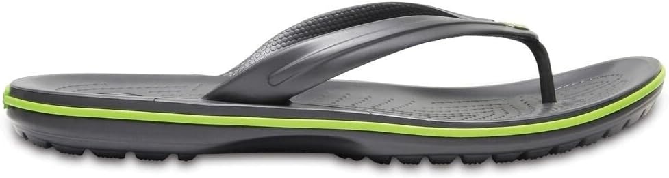 image:imageCrocs Unisex Adult Crocband Flip Flop SandalGraphiteVolt Green