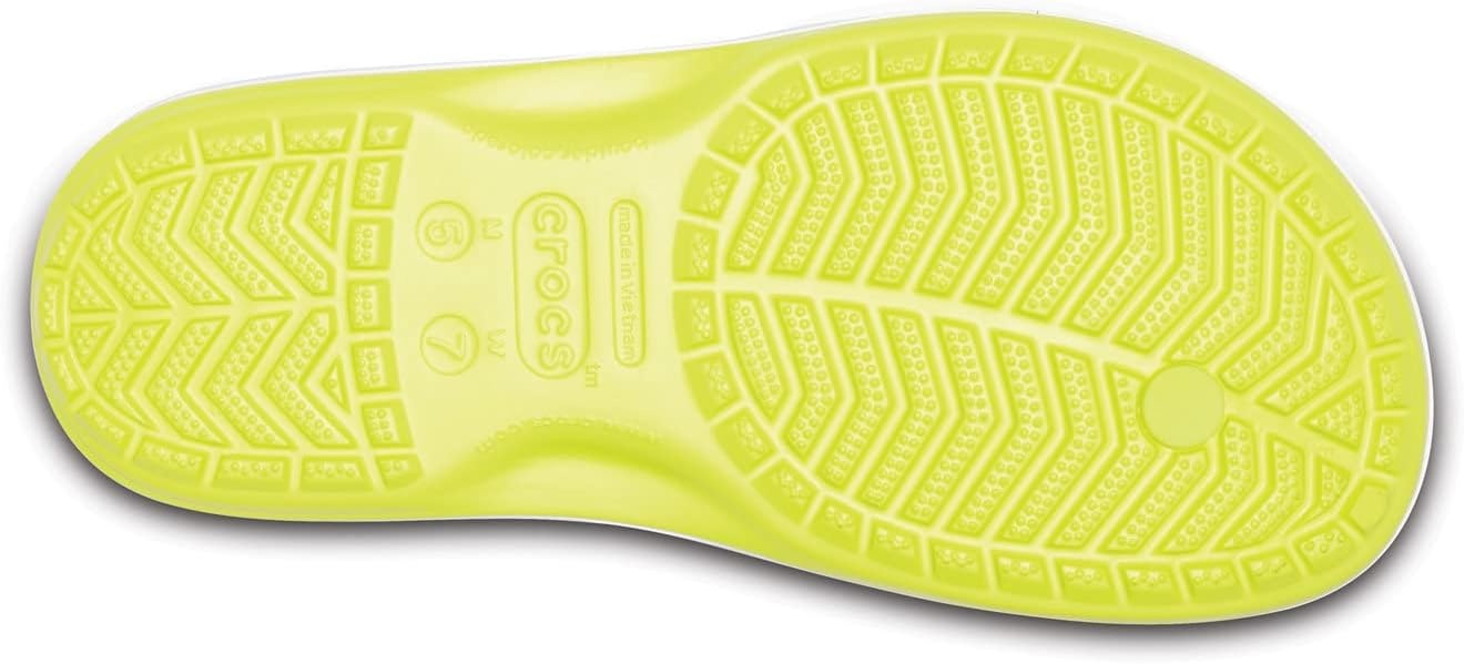 image:imageCrocs Unisex Adult Crocband Flip Flop SandalTennis Ball GreenWhite