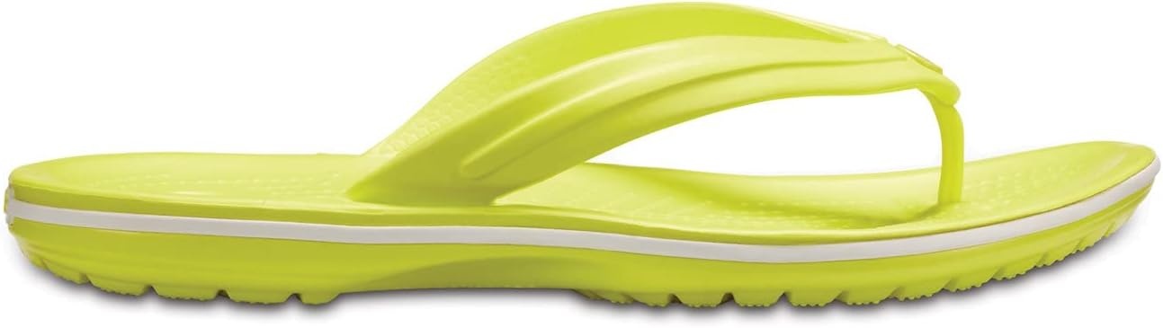 image:imageCrocs Unisex Adult Crocband Flip Flop SandalTennis Ball GreenWhite