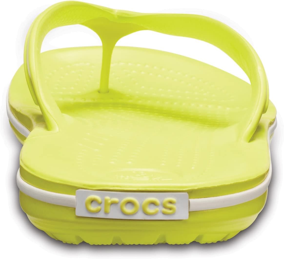 image:imageCrocs Unisex Adult Crocband Flip Flop SandalTennis Ball GreenWhite