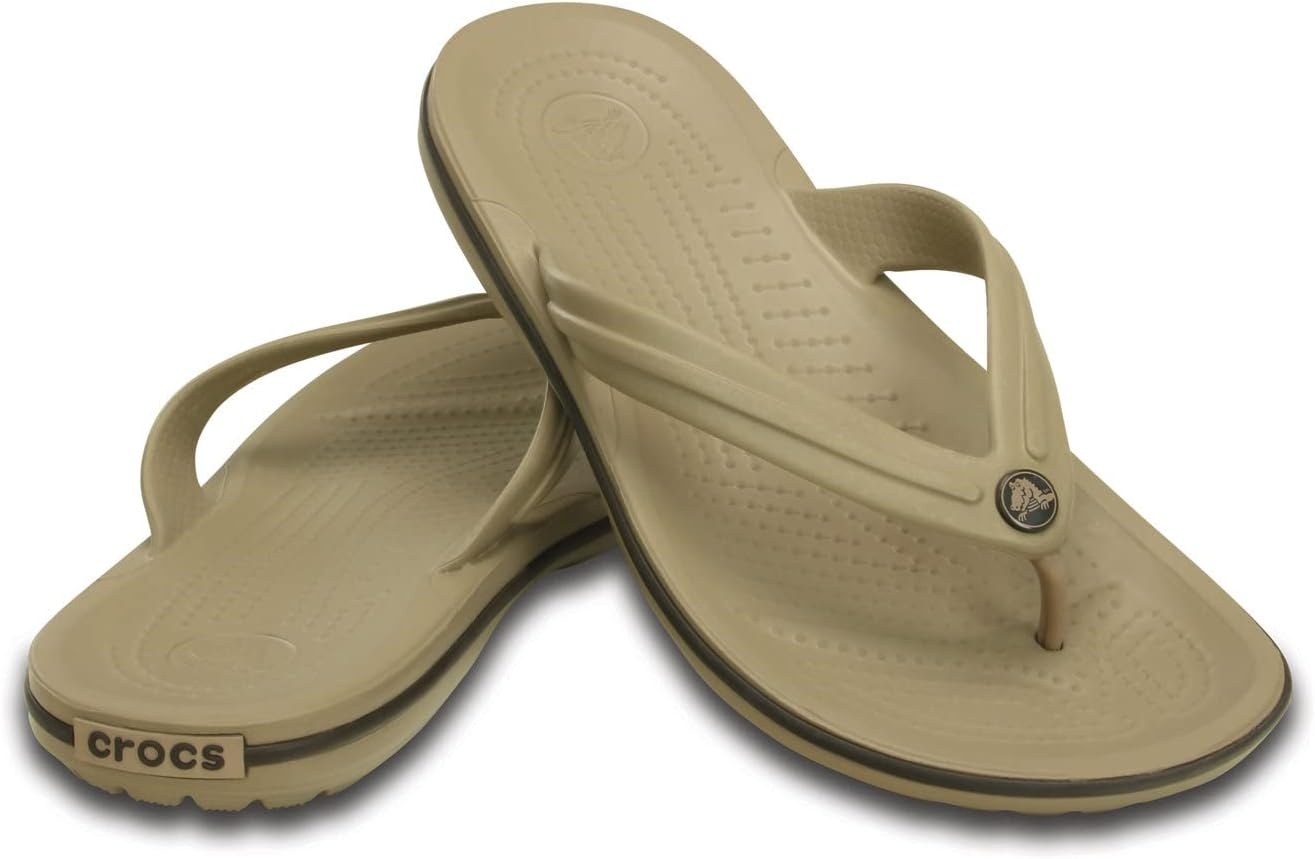 image:imageCrocs Unisex Adult Crocband Flip Flop SandalTumbleweedEspresso