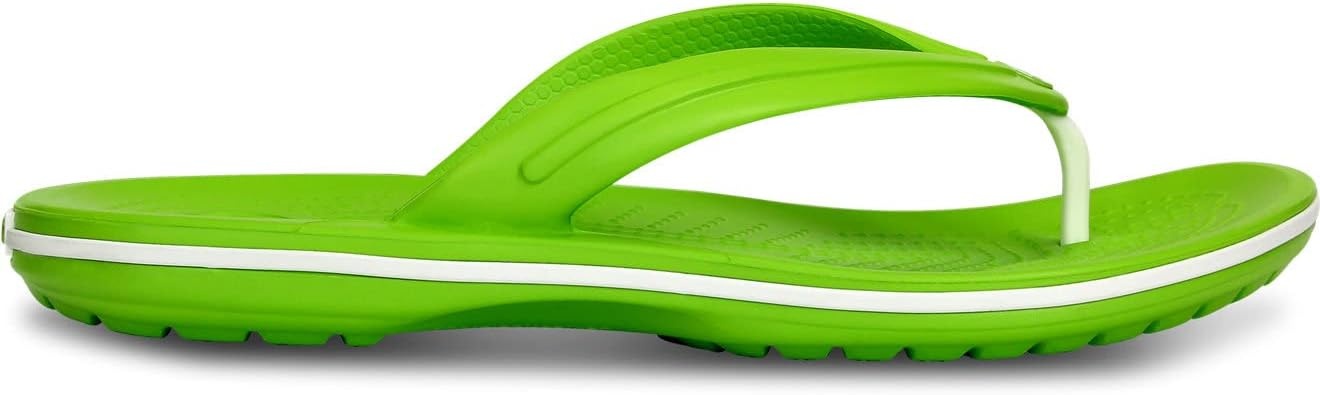 image:imageCrocs Unisex Adult Crocband Flip Flop SandalVolt GreenWhite