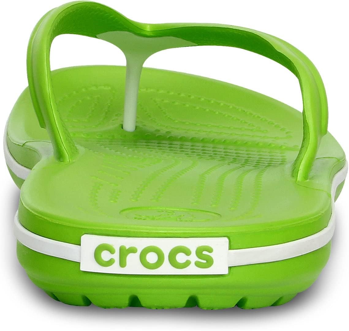 image:imageCrocs Unisex Adult Crocband Flip Flop SandalVolt GreenWhite