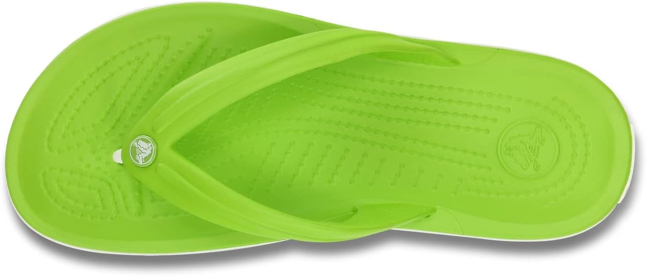 image:imageCrocs Unisex Adult Crocband Flip Flop SandalVolt GreenWhite