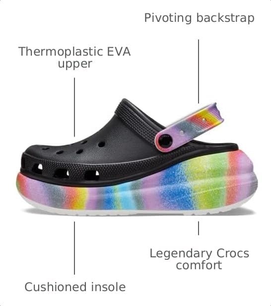 image:imageCrocs Unisex Adult Crush ClogsBlackMulti Spray Dye