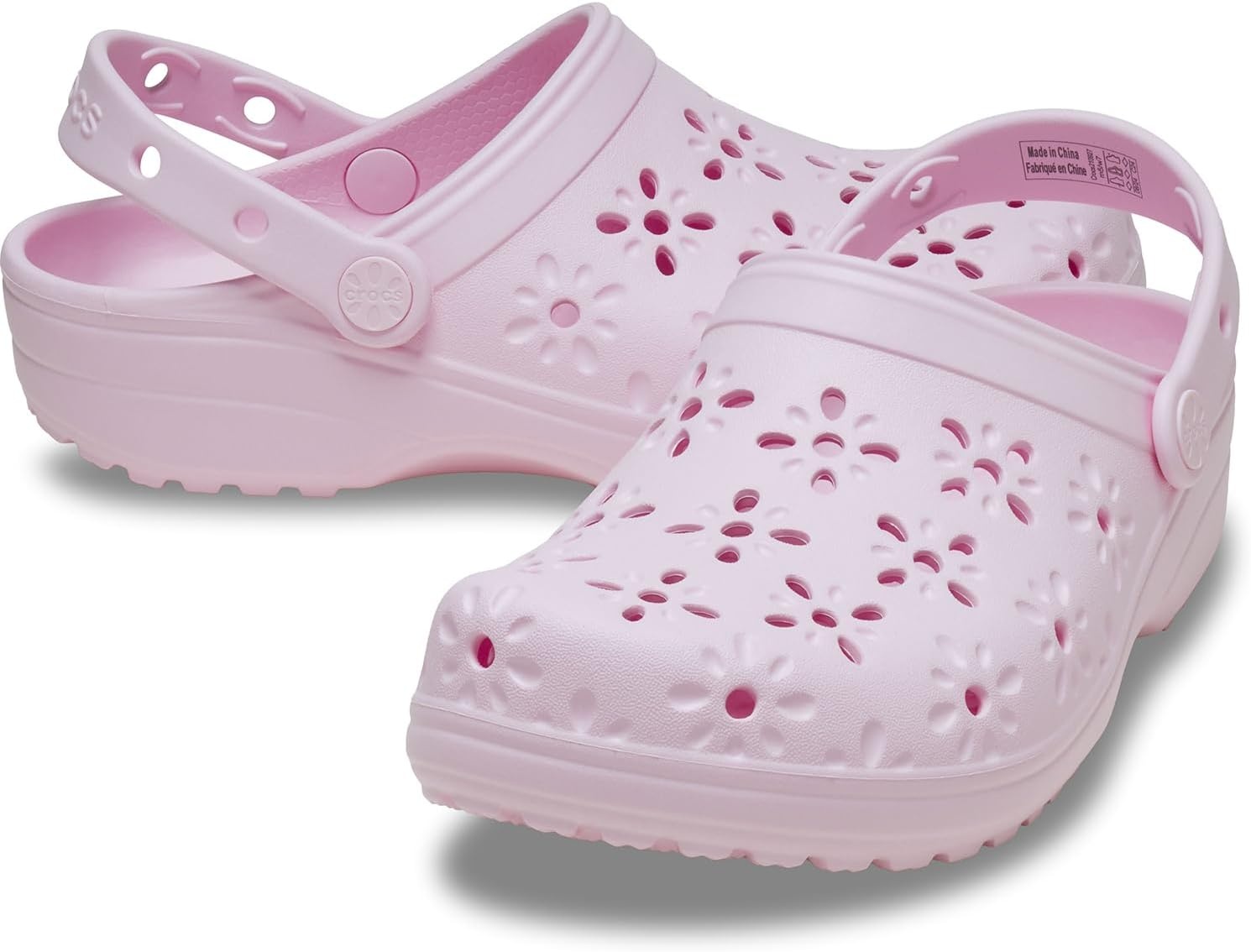 image:imageCrocs Unisex Adult Floral Classic ClogsPink Milk