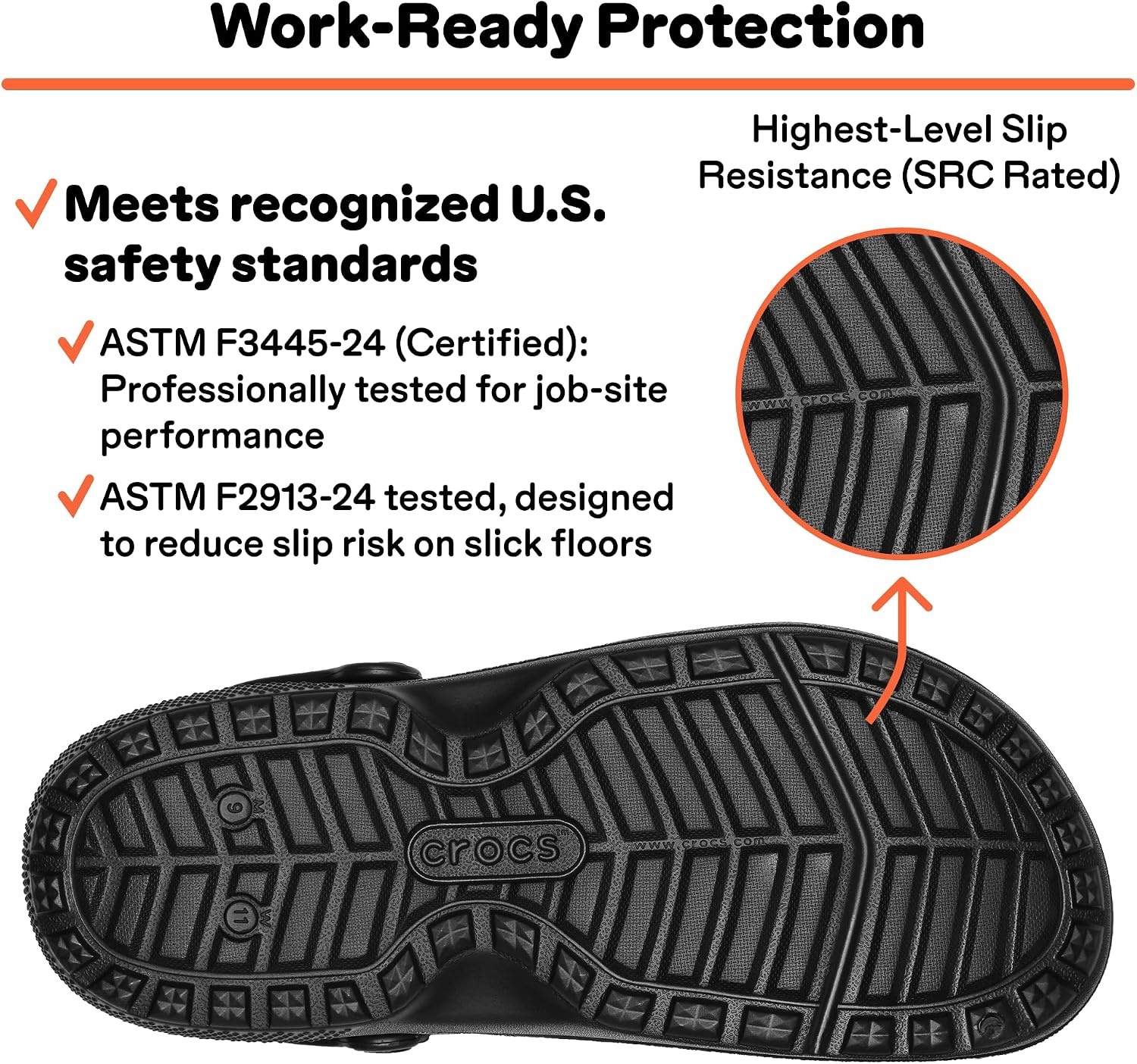 image:imageCrocs Unisex Adult Specialist II Work Clogs Enclosed Toe Slip Resistant All Day ComfortBlack