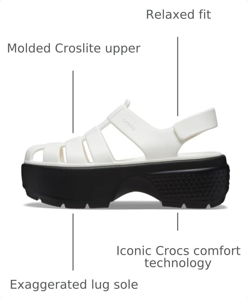 image:imageCrocs Unisex Adult Stomp Fisherman SandalChalk