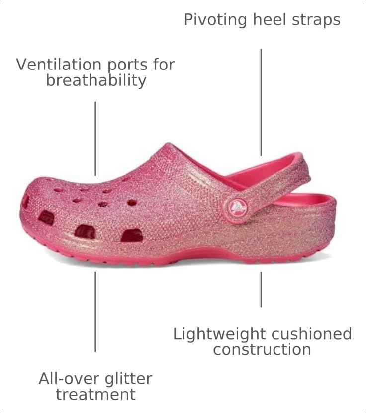 image:imageCrocs Unisex Classic Clogs Glitter Dragon Fruit Men 7 Women 9 Medium