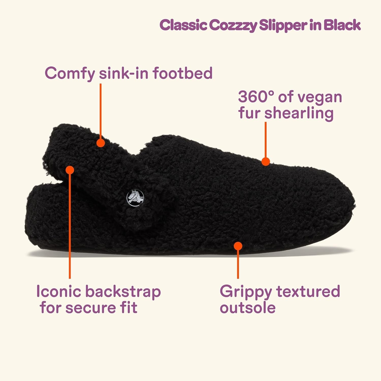 image:imageCrocs UnisexAdult Classic Cozzzy Lined SlipperBlack