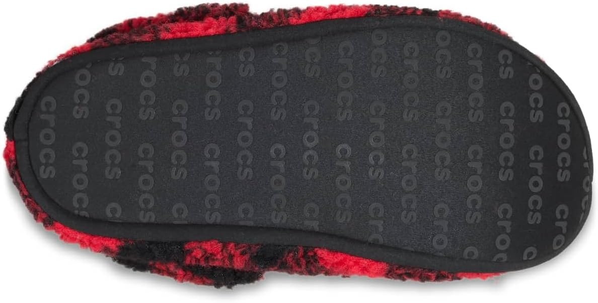 image:imageCrocs UnisexAdult Classic Cozzzy Lined SlipperBuffalo Plaid Varsity RedBlack