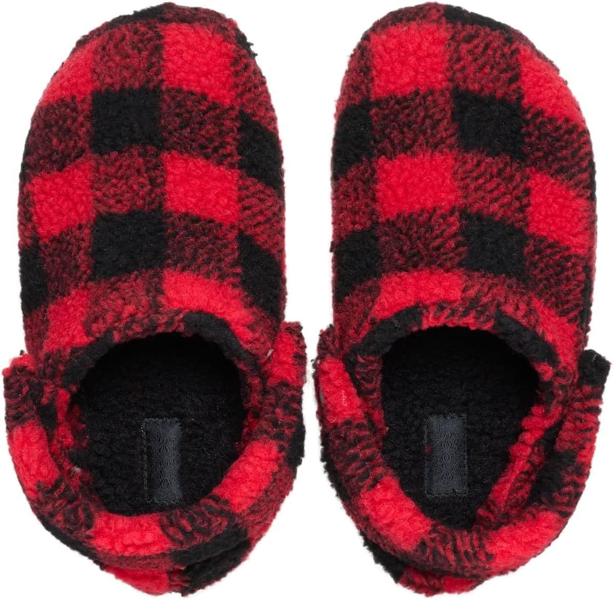 image:imageCrocs UnisexAdult Classic Cozzzy Lined SlipperBuffalo Plaid Varsity RedBlack