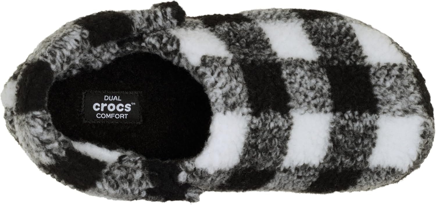 image:imageCrocs UnisexAdult Classic Cozzzy Lined SlipperBuffalo PlaidVarsity BlackWhite