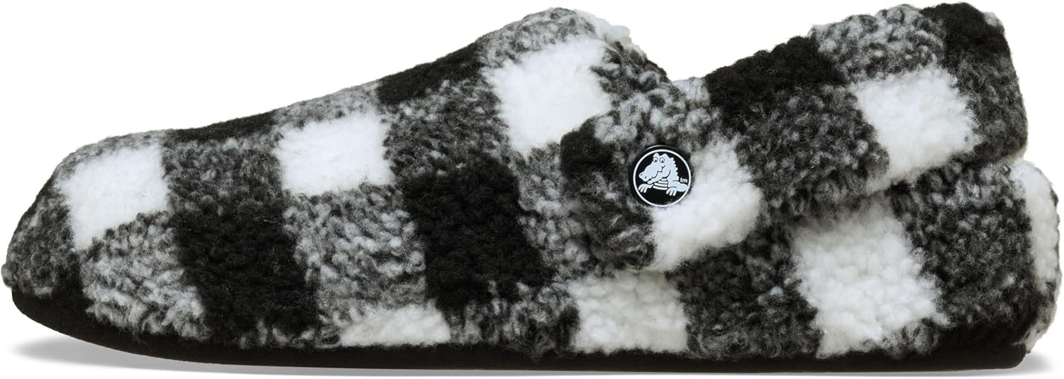 image:imageCrocs UnisexAdult Classic Cozzzy Lined SlipperBuffalo PlaidVarsity BlackWhite