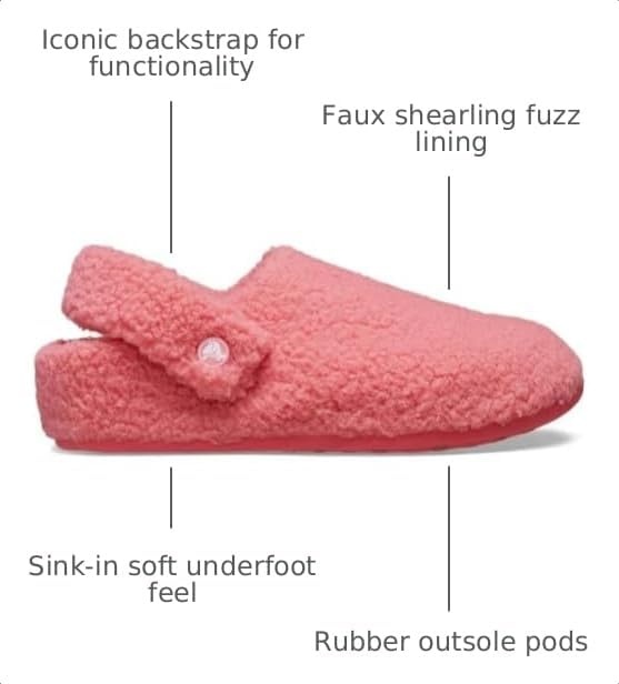 image:imageCrocs UnisexAdult Classic Cozzzy Lined SlipperHot Blush
