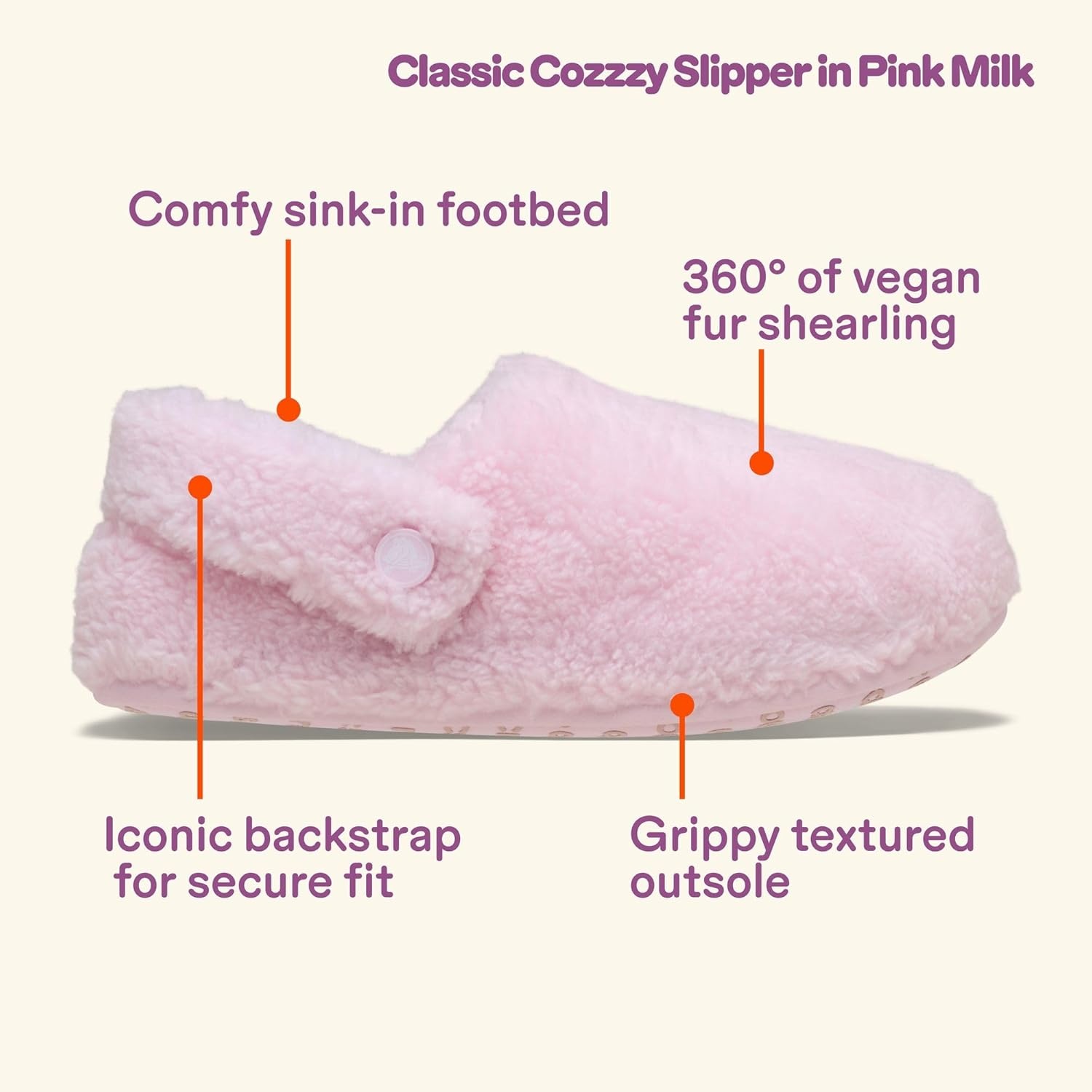 image:imageCrocs UnisexAdult Classic Cozzzy Lined SlipperPink Milk