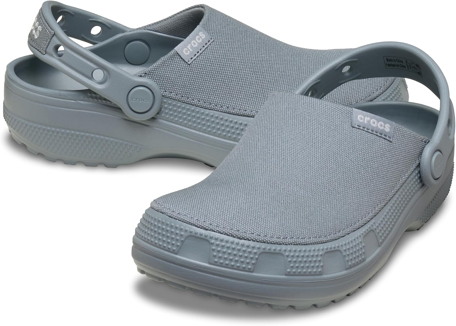 image:imageCrocs UnisexAdult Classic Crafted Canvas amp Suede ClogsConcrete
