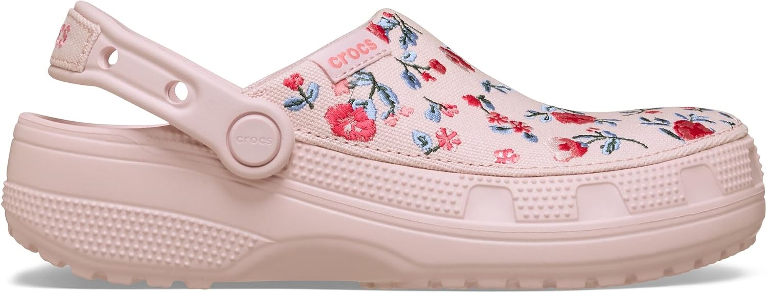 image:imageCrocs UnisexAdult Classic Crafted Canvas amp Suede ClogsFloral Cotton Candy