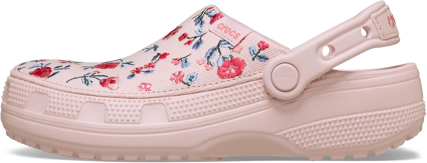 image:imageCrocs UnisexAdult Classic Crafted Canvas amp Suede ClogsFloral Cotton Candy
