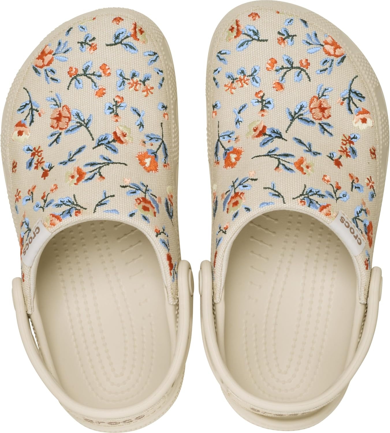 image:imageCrocs UnisexAdult Classic Crafted Canvas amp Suede ClogsFloral Frapp