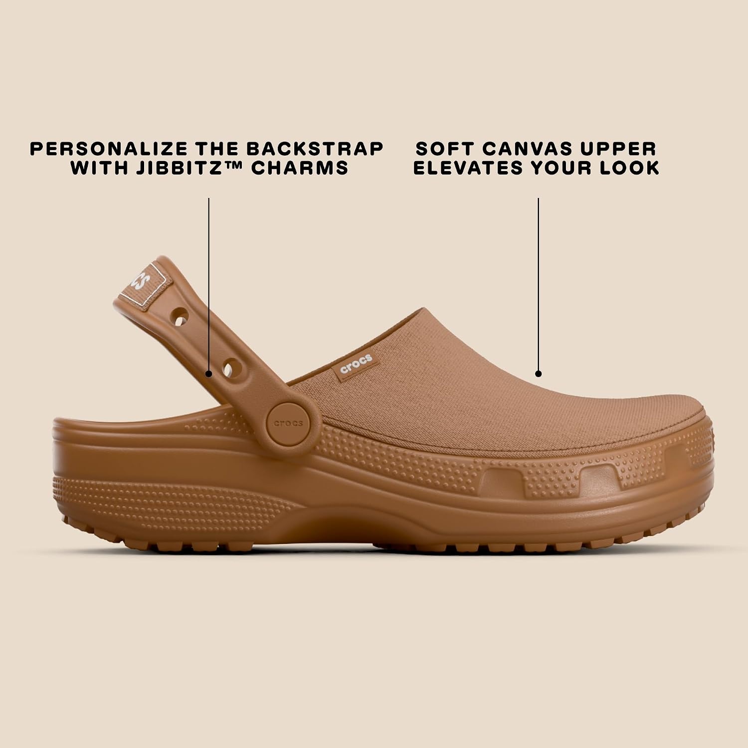 image:imageCrocs UnisexAdult Classic Crafted Canvas amp Suede ClogsMilk Chocolate