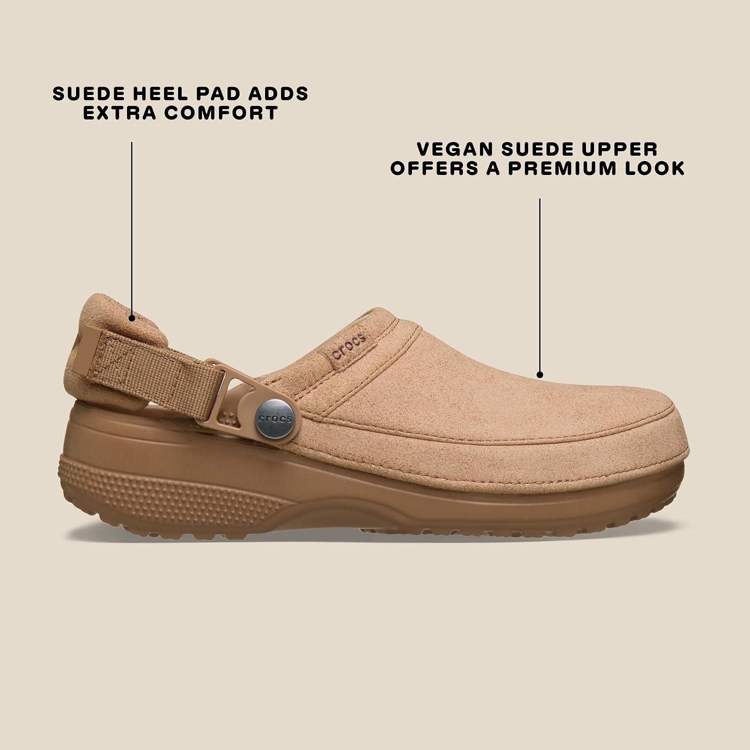 image:imageCrocs UnisexAdult Classic Crafted Canvas amp Suede ClogsMilk Chocolate Suede